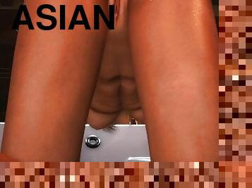 asiatisk, bad, storatuttar, orgasm, amatör, anal, tonåring, hardcore, sprut, anime