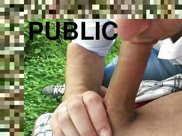 publik, amatör, avsugning, cumshot, gay, europeisk, euro, holländsk, park