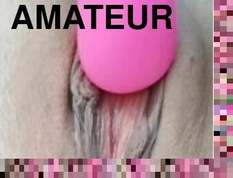 masturbaatio, orgasmi, pillu-pussy, amatööri, milf, lelu, blondi, kaunis, märkä