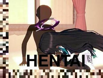 tetas-grandes, orgasmo, mamada, negra-ebony, japonés, corrida-interna, primera-persona, anime, hentai, 3d