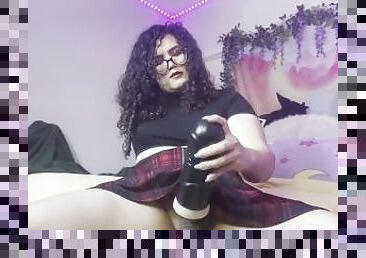 Trans Goth Latina masturbating POV using Fleshlight