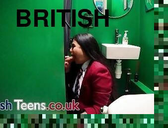 Cute British Asian 18 Year Old in School Uniform Sucks Cock At The Gloryhole
