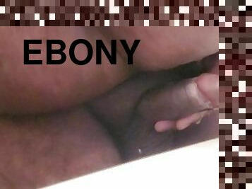 Straight Chubby ebony guy jerk off, rubbing one out real quick with moan at end..Smr