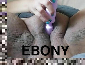 Ebony BBW makes fat pussy cum