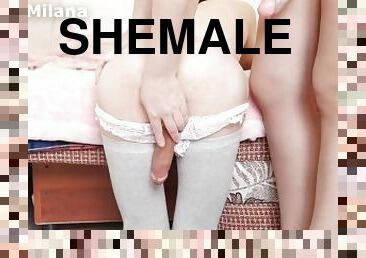 doggy-style, shemale, strap-on, amatör, anal, brudar, hardcore, hemmagjord, ladyboy, bitch