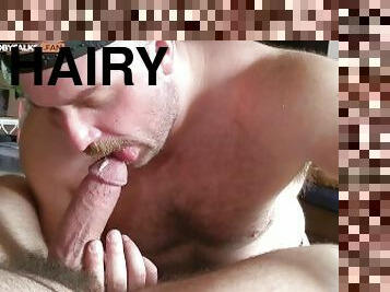 Bear with a Hairy Chest Sucks Giant Eight Inch Cut Dick