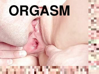 klit, orgasme, fisse-pussy, amatør, skønheder, teenager, fingering, snæver, nærbillede, våd