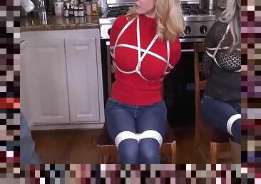 Two Milfs Duct Tape Gagged In Boots Bondage