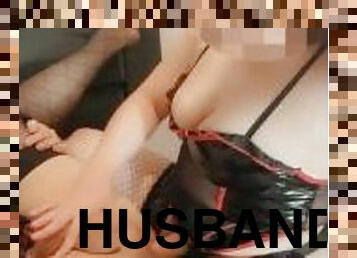 Sissy husband spreads his legs for dom wife - check out my links for full video