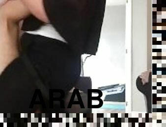 strap-on, anal, gay, hemmagjord, arabisk, par, man, bedragen, älskarinna, femdom