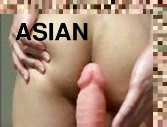 asiatisk, masturbation, anal, leksak, japansk, dildo, ensam