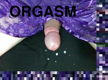 SissyGasm From Bouncing On My Big Vibrating Butt Plug!  Hands Free Cumshot!