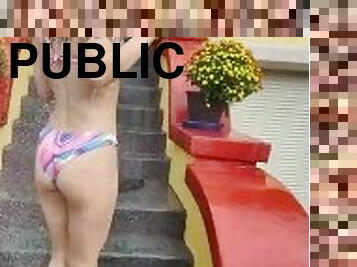 publiczne, amatorskie, laski, nastolatki, college, blondynka, ładne, bikini