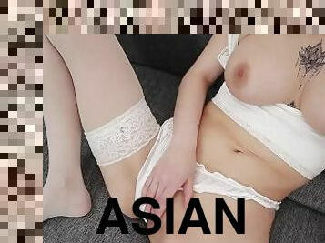 asiático, traseiros, teta-grande, masturbação, cona-pussy, esposa, amador, japonesa, mamas, rabo