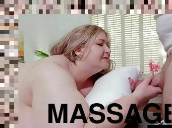 SSBBW Martini Margo Blows Dick While Having a Very Hot Massage