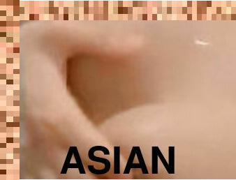 asiatisk, bad, masturbation, fitta-pussy, amatör, fingerknull, sprut, petit, ensam