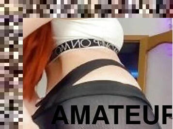 redhead girl shows her big ass