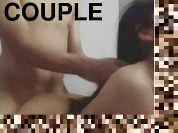 Beautiful teenage couple making love. Sex at home - Goodluck