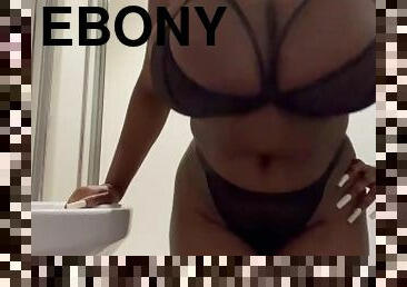 Ebony bouncing big tits