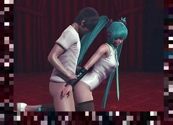 Miku got her ass fucked in a strip club