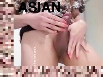 asiatisk, offentlig, transvestit, amatør, skønheder, teenager, ladyboy, sperm, solo, asiatisk-teenager