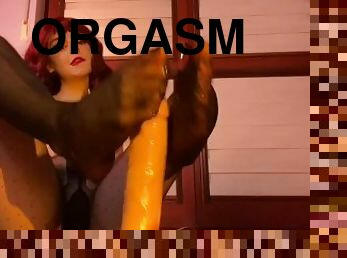 POV pantyhose footjob and orgasm /TEASER / with a squirting dildo