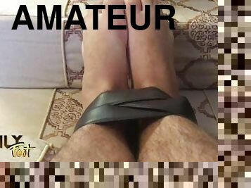 amatör, gay, bdsm, fötter, bunden, fetisch, ensam, bondage, hårt