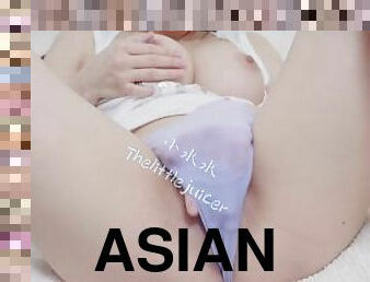 asiatisk, storatuttar, masturbation, orgasm, kvinnligt-sprut, leksak, japansk, college, söt, ensam