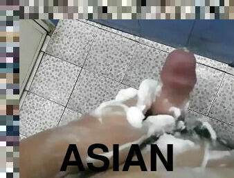 asiatisk, masturbation, amatör, gay, avrunkning, ensam, kuk