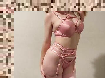 Redhead busty teen- shibari lingerie