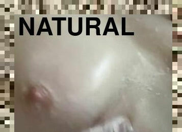 Natural big Ass/Tits shemale shower intro tease