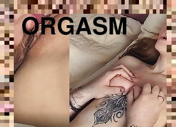 bröstvårtor, orgasm, fitta-pussy, fru, amatör, galen, oral, petit, tatuering