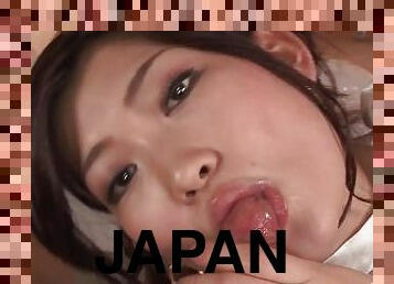 asiatisk, hårig, brudar, avsugning, cumshot, japansk, avrunkning, deepthroat, pov, sprut