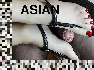 Sakurasfeet - Red Toenails In Sandals Definitely Make Me An Asian Slut!