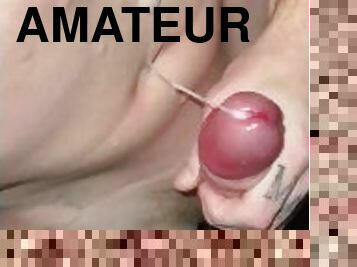 masturbation, amatör, gigantisk-kuk, tonåring, avrunkning, massage, ensam, vit, kuk