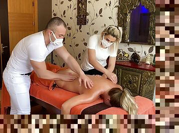 Intimate Massage For A Girl In 4 Hands