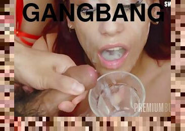 beule-schuss, gangbang, 3etwas, gesichts, beule, fetisch