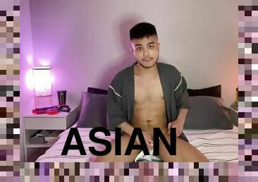 asiatisk, masturbation, amatör, gay, avrunkning, juckande, kåt, snuskig, ensam, kinesisk