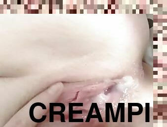 betrug, muschi, ehefrau, dilettant, babe, beule-schuss, schwer, creampie, beule