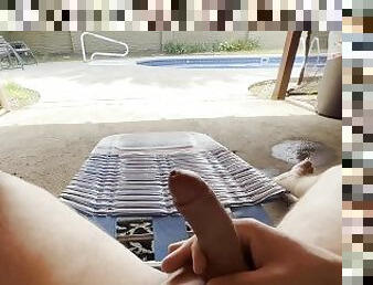 (Teaser) solo male masturbation by the swimming pool