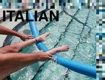 dilettant, füße, schwimmbad, italieniener, allein, beine