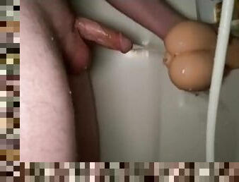 Pissing in my little toy pussy