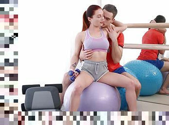 Sporty teen skips her fitness class for a big dick tryout