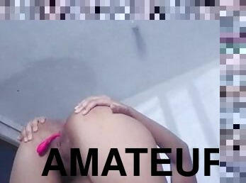 masturbation, amatör, anal, tonåring, latinska, dubbel, dildo, petit, ensam, penetrering