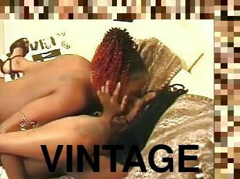 Two Hot Ebonies Licking EAch Other's Pussy In A Vintage Video