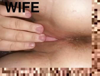 Filthy UK hot wife taking a cream pie