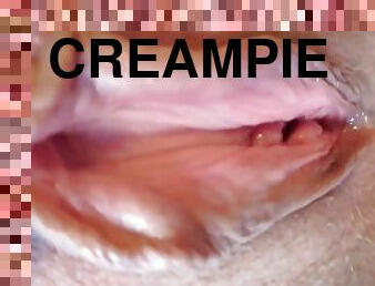 fisse-pussy, amatør, kæmpestor-pik, creampie, synsvinkel, sperm, knepning-fucking, pik