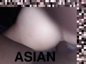 asiatisk, amatör, brudar, blandade-raser, svart, pov, college, söt, ritt, petit