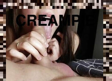 orgasm, avsugning, tonåring, deepthroat, creampie, sväljer, sprut, oral