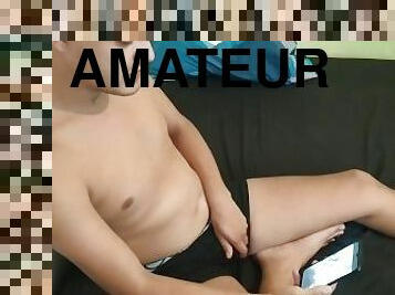 masturbation, amateur, gay, maison, branlette, solo, minet